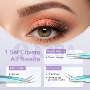 ชุดแหนบต่อขนตาหลากสีสแตนเลสพร้อมกล่องเก็บ สำหรับแยกขนตาและวางขนตา - Product Image 5