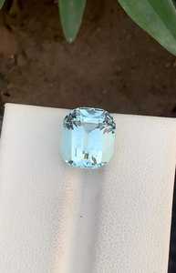 Natural Light <b>Blue</b> Aquamarine Cushion <b>Cut</b> Faceted Loose Gemstone for Jewelry Making Ring Pendant Wholesale Supplier ZUBEDA GEMS - Product Image 1