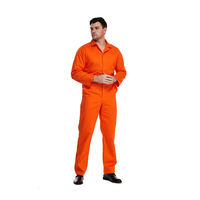 Combinaison de travail orange pour hommes, manches longues, haute visibilité, uniforme de sécurité en coton pour usage industriel