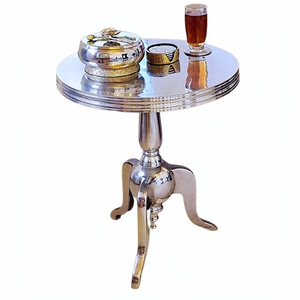 Shiny Polished Side <b>Table</b> Aluminum Metal Unique Luxury Home Hotel Restaurant Furniture Accessories Side <b>Table</b> - Product Image 1