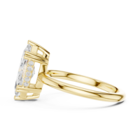 Bague de fiançailles taille marquise en or jaune 18 carats avec diamant, bague en or blanc 14 carats, bijoux fins pour femme, bague halo pour anniversaire et mariage, taille 7