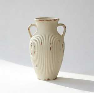 Vase de sol de luxe en bois sculpté style antique, vase décoratif en résine fait main pour hall d'hôtel et décoration intérieure de maison de luxe - Product Image 6