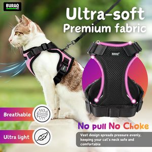 Cat No Pull <b>Harness</b> OEM ODM Custom Logo Adjustable Escape Proof Cat <b>Harness</b> & Leash Set Direct Manufacturer - Product Image 3