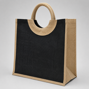 Bolsa de Yute Laminada en PP Negra con Logotipo Personalizado, Asa de Cuerda de Dos Tonos, para Playa y Compras, Venta al Por Mayor, OEM, ODM, Marca Privada, Proveedor Global - Product Image 6