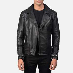 Raiden Black Leather <b>Biker</b> <b>Jacket</b> - Product Image 1