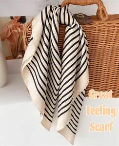 Pañuelo de Seda Cuadrado para Mujer, Pañuelo para la Cabeza, Pañuelo para el Cabello, Pañuelo para el Cuello, Sensación Suave de Satén, Estampado - Product Image 6