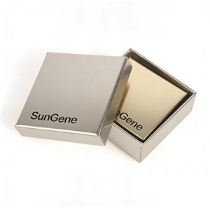 กล่องของขวัญแบบแข็งสองชิ้น ใช้ซ้ำได้ หรูหรา ฝาและฐานสีทองแบบกำหนดเอง สำหรับใส่เครื่องประดับสร้อยคอ - Product Image 1