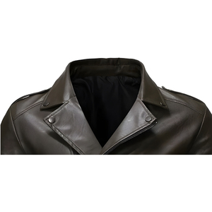 Premium Quality Leather Winter <b>Jacket</b> for Men with Front Logo Reversible & Heated Waterproof & Windproof Wool <b>Lined</b> - Product Image 2