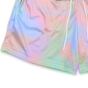 Shorts de basket-ball en maille tie-dye pastel – Shorts de sport légers avec cordon de serrage – Shorts en maille aquarelle pastel pour hommes – Respirants - Product Image 6