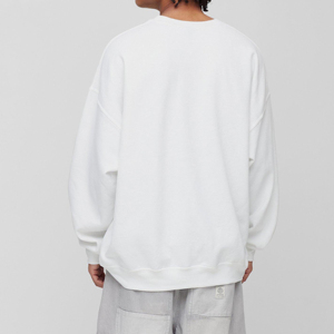 Sweat-shirt homme surdimensionné à col rond, 100% coton, lourd, personnalisable avec logo, pour l'hiver. - Product Image 3