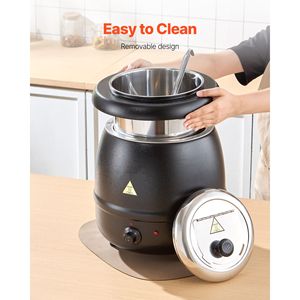 Scaldavivande Elettrico Commerciale 10QT in Acciaio Inox 304 con Pentola Interna Rimovibile, Attrezzatura per Mantenere Caldo 95~176°C - Product Image 6