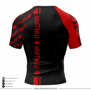 MAWRA Rashguard Profesional de MMA al por Mayor, Camiseta de Compresión BJJ con Logo Personalizado, Manga Corta, Top de Entrenamiento de Grappling MMA para Hombre - Product Image 6