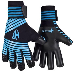 Gants de gardien de but, paume avant en latex allemand de 4 mm, dos en silicone imprimé, sangle à rouleau négatif, enveloppe de pouce en caoutchouc, languette en T - Product Image 3