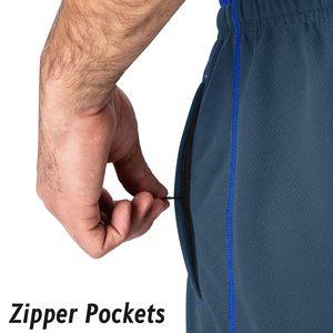 Men's Navy Blue Sweatpants Elastic Waist <b>Drawstring</b> Side Pockets Lightweight Breathable Casual Summer Wear - Product Image 3