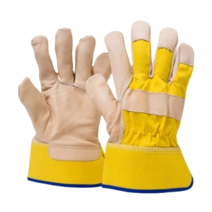 Gants de travail canadiens de qualité supérieure, résistants, en cuir de vachette grainé, avec dos en caoutchouc, protection industrielle des mains, utilisation domestique - Product Image 1