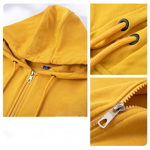 Sweat à capuche zippé en molleton de coton épais, directement de l'usine, streetwear premium, vêtements d'hiver décontractés pour hommes - Product Image 3