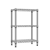 MZG En gros, en stock : Petit rayonnage utilitaire métallique à 3 niveaux en treillis métallique, système de rangement flexible en fil métallique, Usine Chine