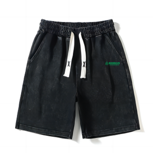 Shorts pour hommes très demandés, Bermuda en coton gris pour hommes, taille à cordon, couleur unie, tricoté, respirant, taille mi-haute, décontracté - Product Image 2