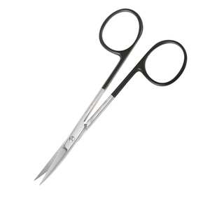 Ciseaux à iris de qualité supérieure, taille 4,5 pouces, lame courbée, poignée noire, acier inoxydable, ciseaux chirurgicaux pour iris avec logo - Product Image 3