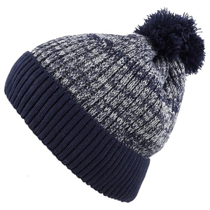 OEM Custom Streetwear Knit Beanie <b>Men</b> Women Two Tone Cable Knit Pom Pom <b>Winter</b> Hat Fleece Warm Cuffed Skull <b>Cap</b> - Product Image 3
