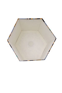 Poubelle décorative recouverte de tissu faite à la main, corbeille à déchets moderne imprimée, poubelle pour la maison ou le bureau, panier de rangement - Product Image 4