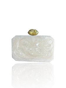 Bolso de Mano de Resina Simple y Lujoso para Mujer, Hecho a Mano, Adornado con Cristales Florales, Personalizable - Product Image 5