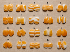 Vente en gros de pierres précieuses naturelles en calcite orange, cabochons en cristal poli de forme poire, pour la fabrication de bijoux, bagues, pendentifs, pierres de guérison - Product Image 2