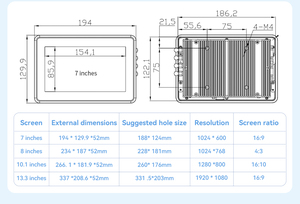 All-in-One <span class=keywords><strong>7</strong></span> inch công nghiệp màn hình cảm ứng Bảng điều chỉnh PC Quad Core Rockchip Bộ vi xử lý 2GB Bộ nhớ Android 11 Wifi Bluetooth pin mới - Product Image 4