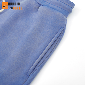 Pantalones Cortos Deportivos Azules de Alta Calidad, Cómodos, de Algodón y Felpa, con Cintura Elástica, Precio al por Mayor - Product Image 3