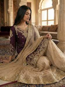 Costume en soie GMY pour mariage royal avec broderie Dori et travail de diamants - Product Image 3