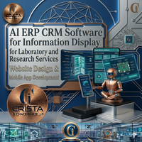 Laboratuvar ve araştırma hizmetleri için bilgi ekranı için AI ERP CRM yazılımı web sitesi tasarımı ve mobil uygulama geliştirme AI CRM
