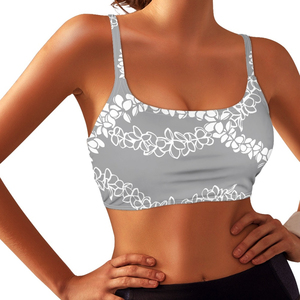 Sujetador deportivo sin costuras para mujer, estilo bikini, cuello en V, tirantes halter, soporte medio, transpirable, para yoga, ropa deportiva, talla grande, gris - Product Image 3