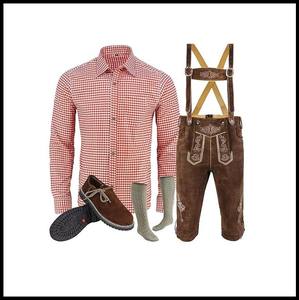 Traje Tradicional Bávaro Alpino Clásico de Lederhosen para Oktoberfest, Conjunto de 5 Piezas para Hombre, Ropa para Festivales - Product Image 1