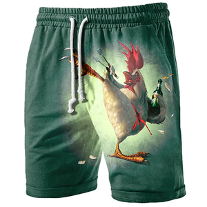 Divertidos Shorts de Playa con Estampado de Pollo Kung Fu, Moda de Verano para Hombres y Niños, Shorts de Baño Casuales con Estampado 3D de Animales, Talla Grande - Product Image 5