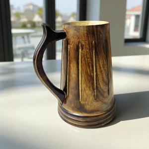 Taza vikinga Jarra de cerveza de madera hecha de madera con mango de madera Venta al por mayor y producto de Venta caliente Tendencia de calidad y alta comercialización - Product Image 2