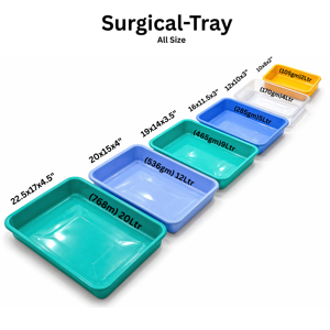 Plateau chirurgical en plastique 10x8x2 pouces, durable, usage hospitalier, capacité 2 litres - Product Image 2