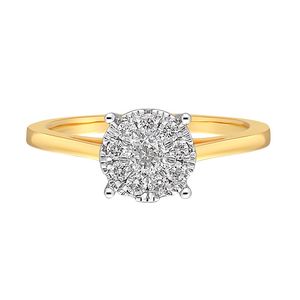 Anillo de Compromiso Solitario con Diamante Cultivado en Laboratorio, en Oro Amarillo de 14K, Corte Redondo - Product Image 3
