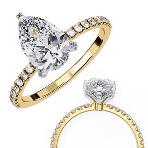 Anillo de Compromiso Clásico con Diamante Cultivado en Laboratorio de 1 Quilate, Corte Pera, Oro de 14k, Certificado IGI, Diamante VS DEF para Aniversario o Boda - Product Image 5