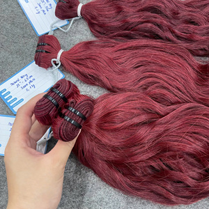 Extensiones de Cabello Humano Vietnamita 100% Natural, Ondulado, Color Borgoña, de 8 a 34 Pulgadas, Venta al Por Mayor - Product Image 3