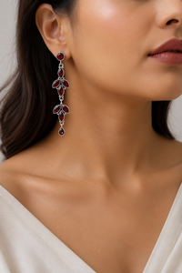 MOQ Available Brass Oxidized <b>Silver</b> Multi <b>Dangle</b> Drop Women Zircon | Trendy Hot Selling Ready Stock Fast Shipping Direct Factory - Product Image 5