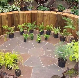 GROCON Autumn Brown Sandstone Big Slab Circle <b>Kit</b> Modern Outdoor Patio & Garden Solution (1.8m/2.4m/3m 2-Year Warranty) - Product Image 4