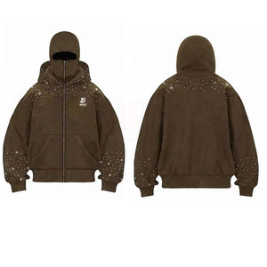 Sweats à capuche Balaclava de qualité supérieure, best-sellers, nouveaux modèles, 100 % coton, avec strass, pour hommes - Product Image 1