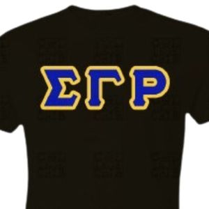 Camiseta Sigma Gamma Rho Negra con Letras Griegas, Azul, Informal para Mujer, Camiseta de Sororidad, Manga Corta, con Gráficos, Personalizada con Letras Griegas - Product Image 2