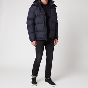 Blouson matelassé bleu marine pour homme 2026, couleur unie, fermeture éclair, coupe-vent, style décontracté, coupe régulière, manteau d'hiver, rembourrage en polyester - Product Image 1