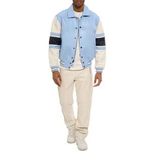 Chaqueta de Béisbol Personalizada de Alta Calidad con Parche de Logotipo, Chaqueta Trucker, Chaqueta Varsity de Cuero para Hombre - Product Image 6