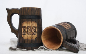 Taza de café de madera aislada Taza de madera maciza hecha a mano Diseño único ecológico Hecho EN LA India - Product Image 5