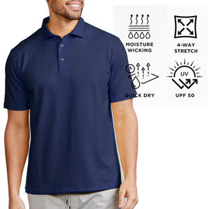 Camisetas Polo Personalizadas con Logotipo, Color Azul Marino Sólido, Uniformes de Poliéster Transpirables de Secado Rápido con Protección UPF 50, Camisetas Deportivas de Golf con Sensación Refrescante - Product Image 5