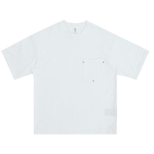 T-shirt col rond OEM en gros, streetwear, effet vieilli, logo personnalisé, coupe ample, grande taille pour homme, tissu épais - Product Image 6