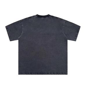 เสื้อยืดคอตตอนสีน้ำตาลฟอกยีนส์ทรงบ็อกซี่พิมพ์ลายดาว สไตล์วินเทจขาดๆ แบบดิสเทรส สำหรับผู้ชาย ผลิตคุณภาพสูง - Product Image 4