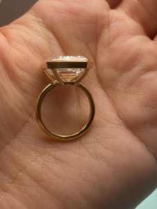 Anillo de Diamante de Corte Esmeralda de 13 Quilates Cultivado en Laboratorio, Clásico, Oro Rosa de 14K, Chapado en Rodio, Joyería para Compromiso, Boda, Fiestas - Product Image 6